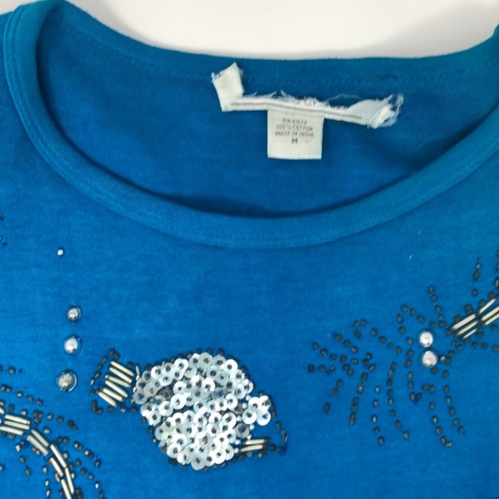 Ombré Beaded Fish Vintage Shorts Set by Sandy Starkman - Picture 4 of 16